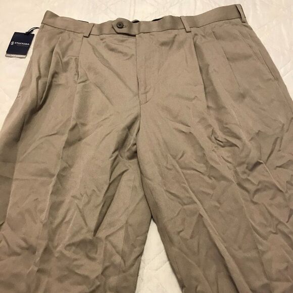 Stafford High-Twist Gabardine tan pants 40X29 nwt - Picture 2 of 5